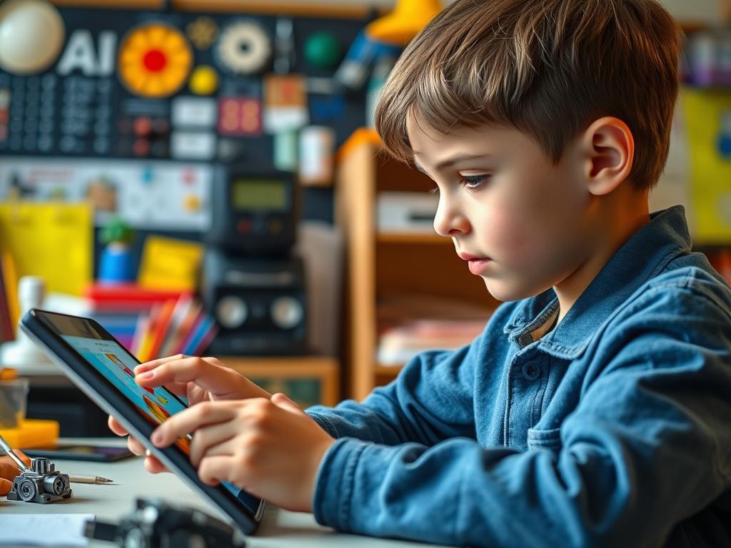 A close up shot of a young student engaging with