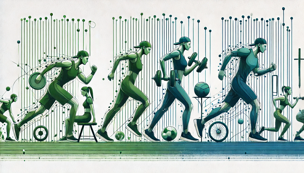 dall·e 2024-10-17 17.32.37 - three connected images from left to right, showing a person using sports equipment in different actions. each scene flows into the next, with the pers.webp