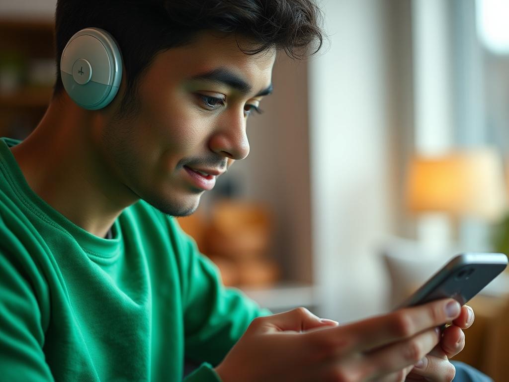 A close up shot of a person using an Android