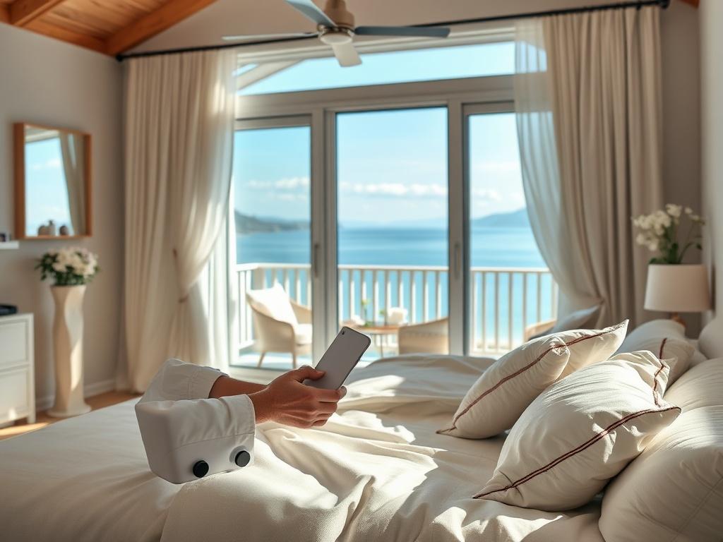 A close up shot of a holiday home manager preparing