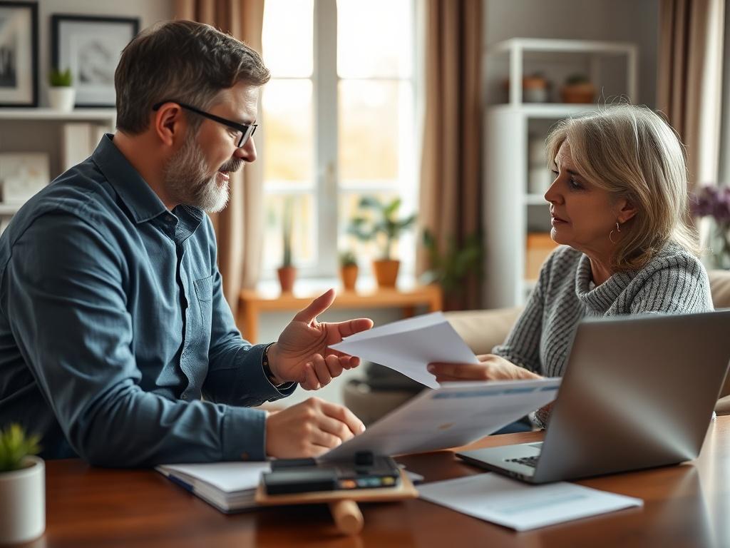 A close up shot of a property manager discussing property