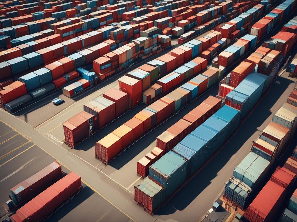 An image of a bustling intermodal depot with shipping containers