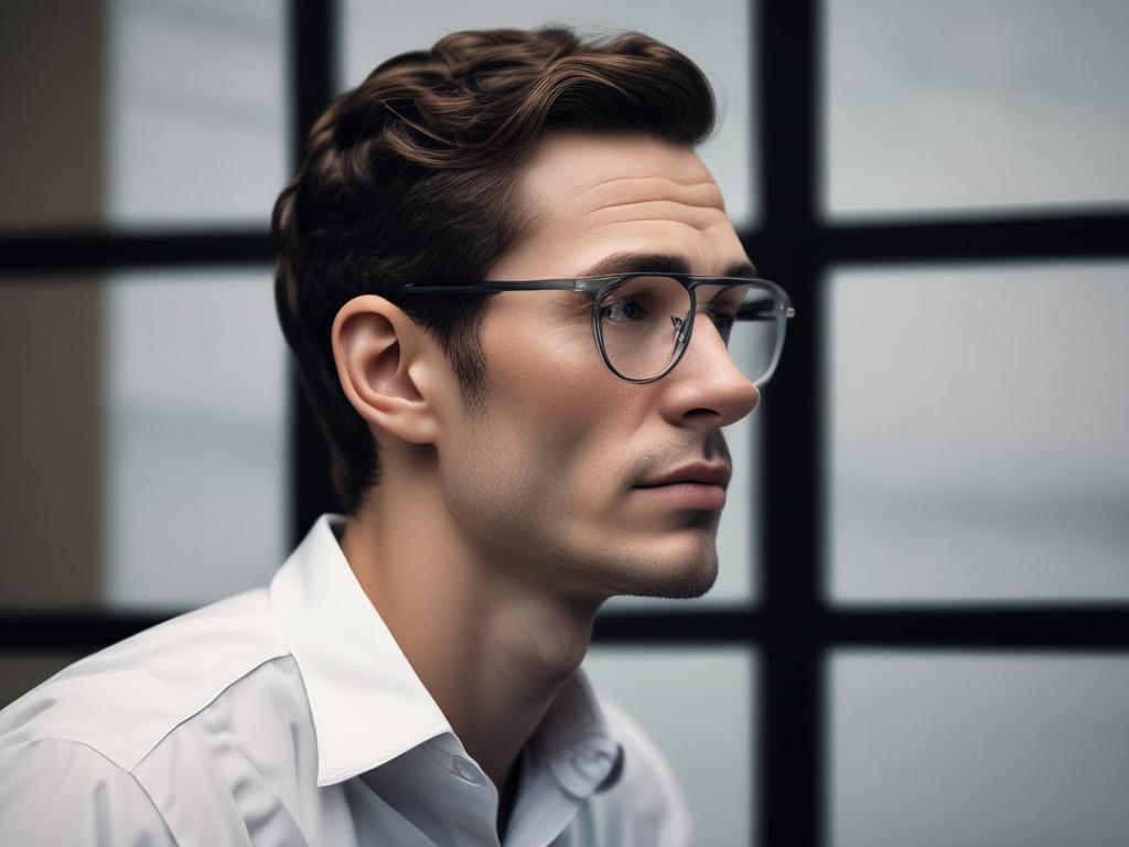 close up shot of a person contemplating financial decisions with