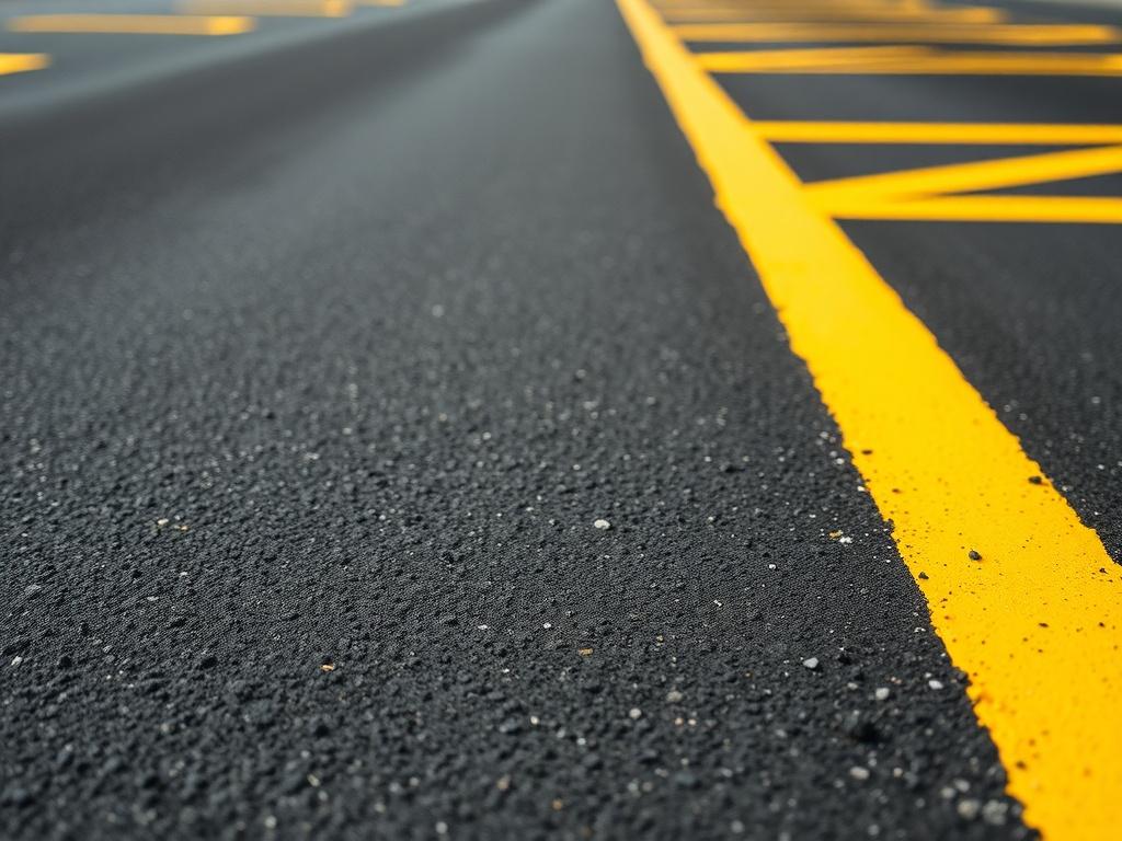 A close up shot of freshly painted yellow parking lot