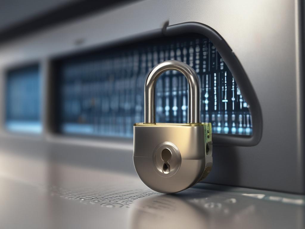 A hyper realistic close up shot of a secure lock