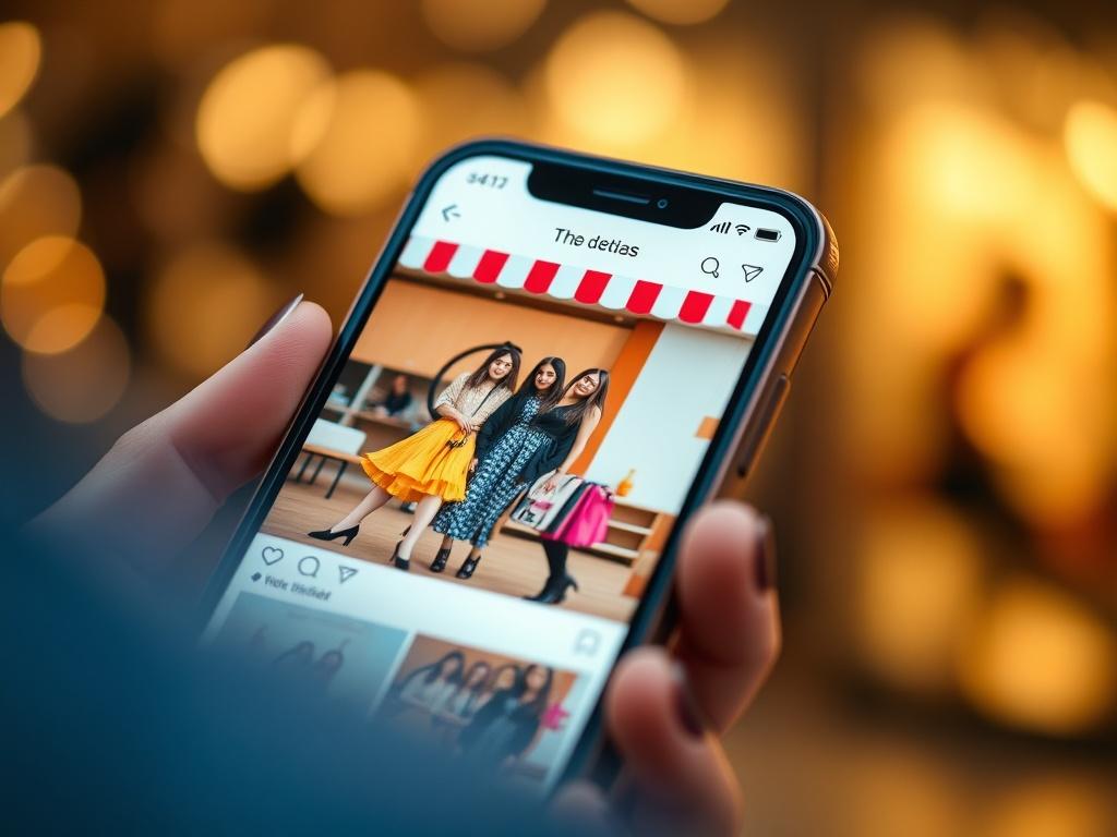 An elegant close up shot of a fashion brand's social