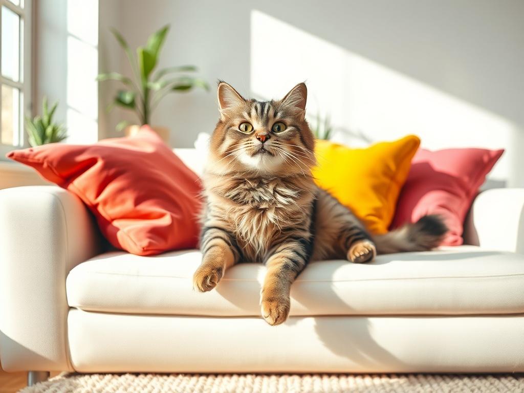 A realistic high resolution of a happy cat in a