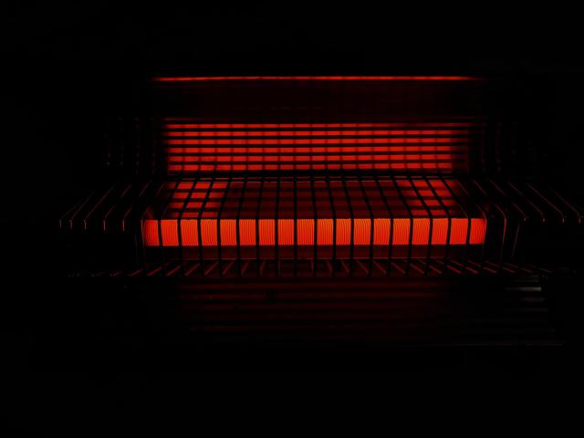 An electric heater.