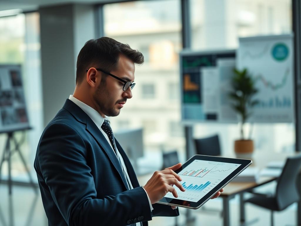A financial analyst examining security investment charts on a digital