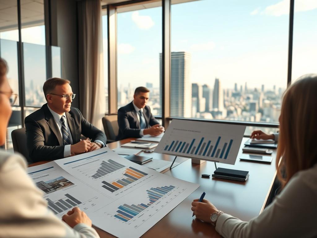 A close up shot of a real estate investment presentation,