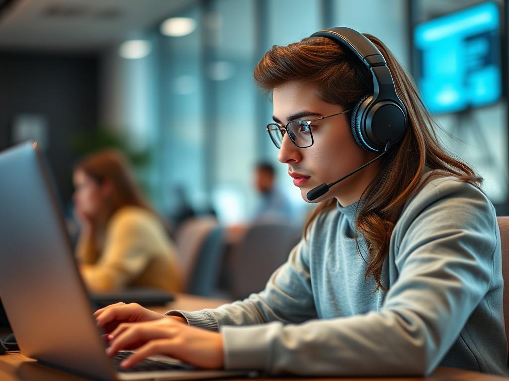 A close up shot of a student participating in an
