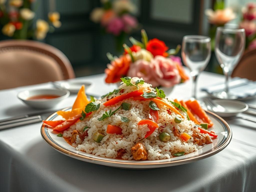 A beautifully arranged plate of traditional Darjeeling cuisine served in