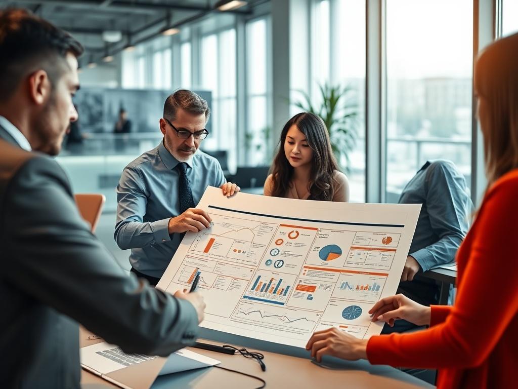 A close up shot of a business consultant analyzing workflow