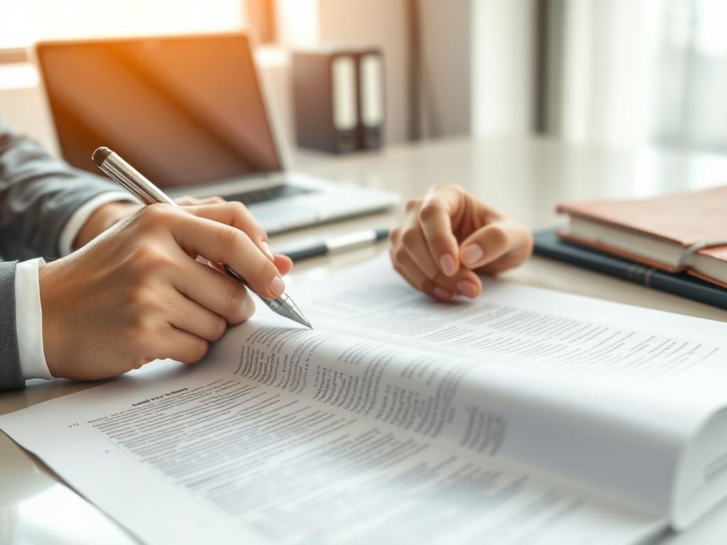 A close up shot of a legal document being reviewed
