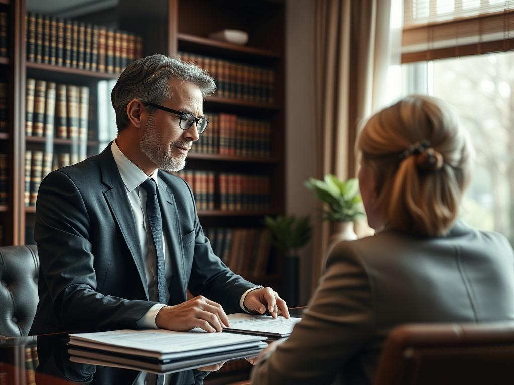 A close up shot of a professional lawyer in a