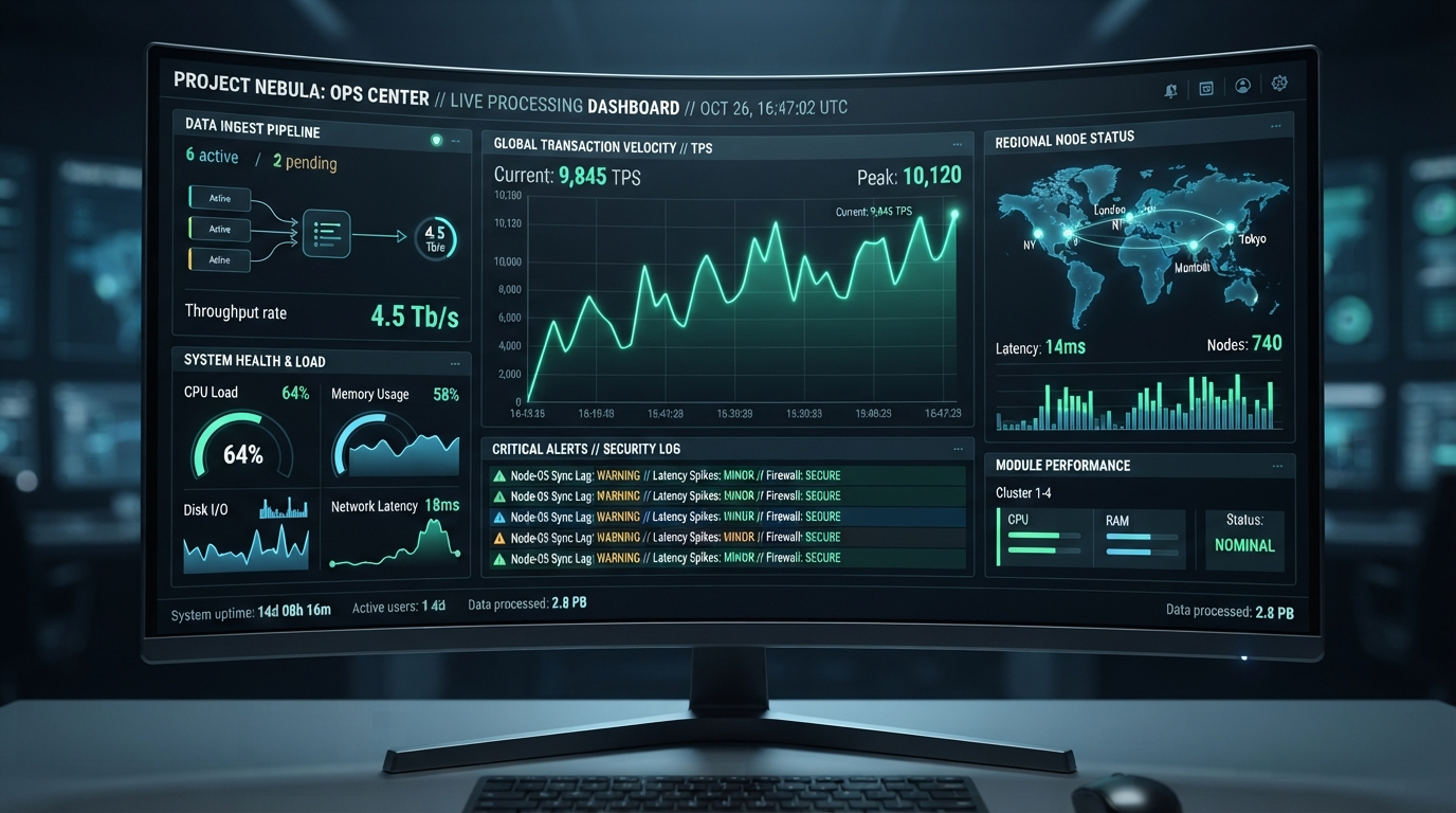 Real-time monitoring dashboard
