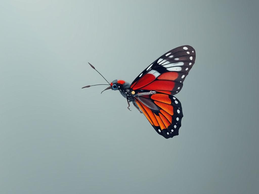 A captivating piece of digital art that emphasizes unique patterns and textures. The artwork should feature a single, dynamic subject that captures the viewer's attention, with a smooth gradient background enhancing the overall aesthetic. The use of vivid colors and sharp details should highlight the artist's talent and vision.