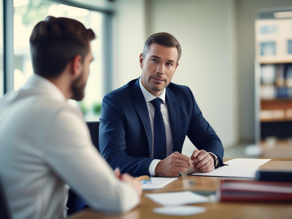 A close up shot of a coach engaging in a