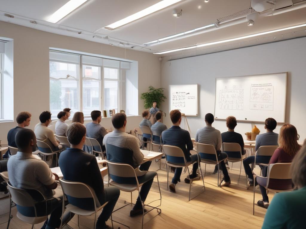 An inspiring masterclass in progress, featuring a diverse group of