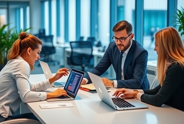 Equipos in-house trabajando colaborativamente