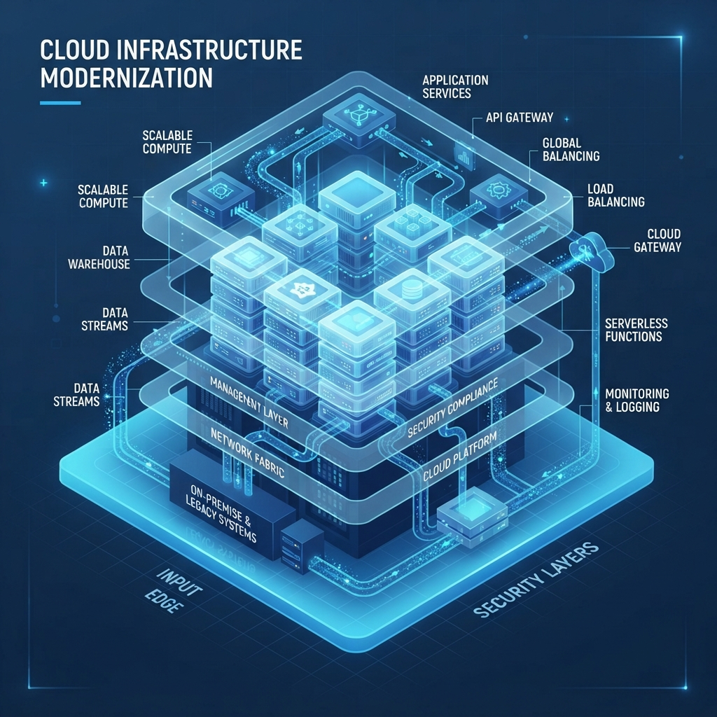 Cloud infrastructure modernization illustration