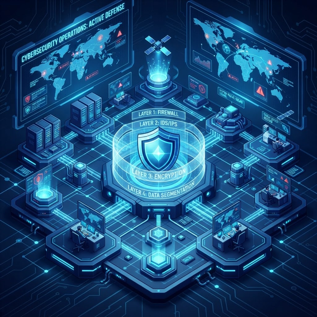 Cybersecurity operations illustration