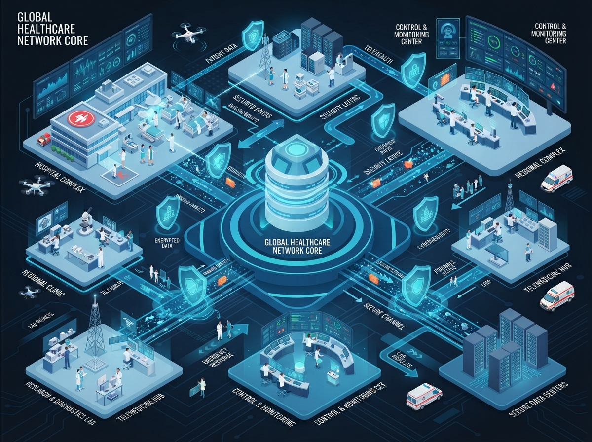 Healthcare technology and security illustration