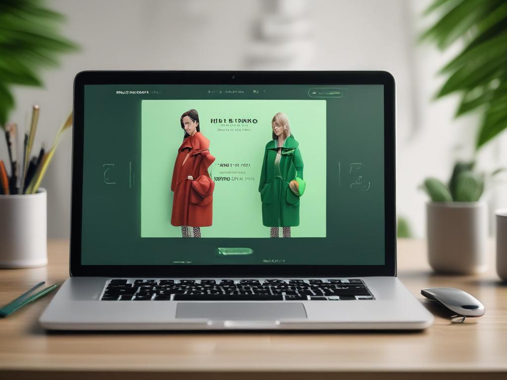 A hyper realistic close up shot of a modern eCommerce