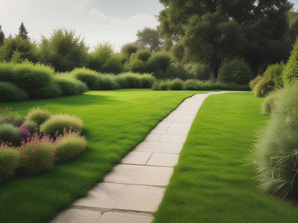 lush lawn, green grass, landscaping, vibrant garden