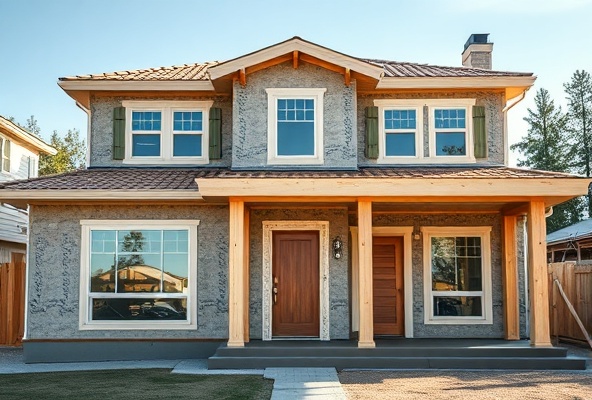 Completed modern residential home