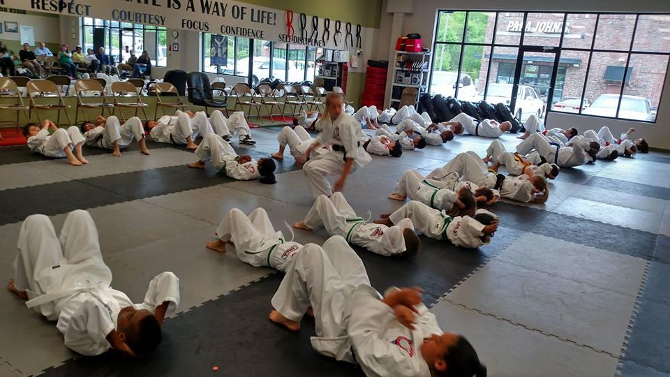 Martial artist in karate pose