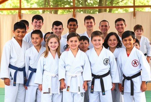 Martial artists at camp