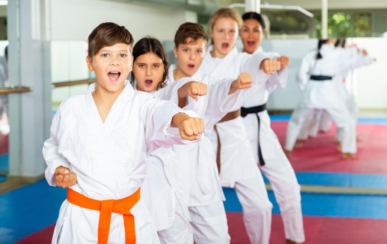 Martial artists at camp