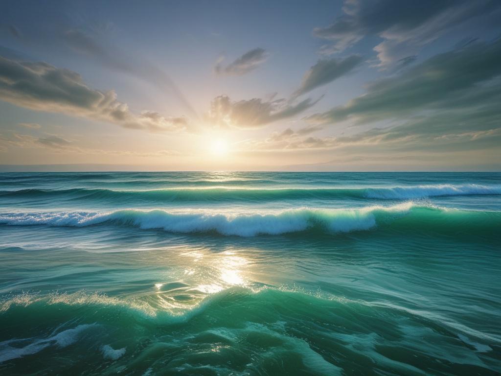 a realistic high resolution of a serene ocean view with