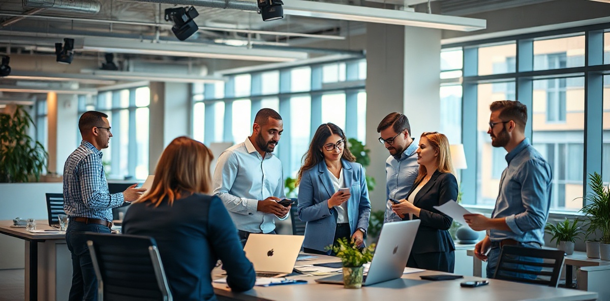 Professional team collaborating