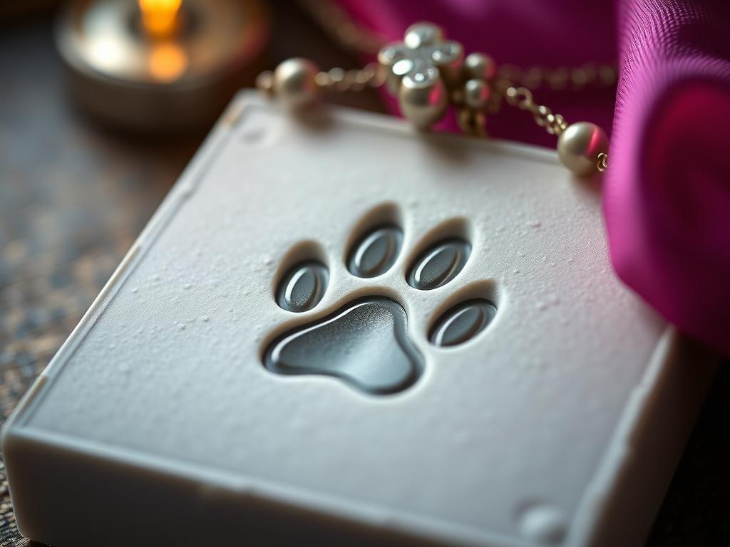 A close up of a beautifully crafted memorial keepsake, such