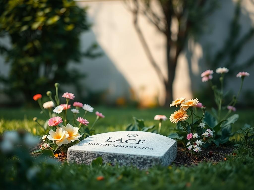 A tranquil scene showing a serene garden with a small,