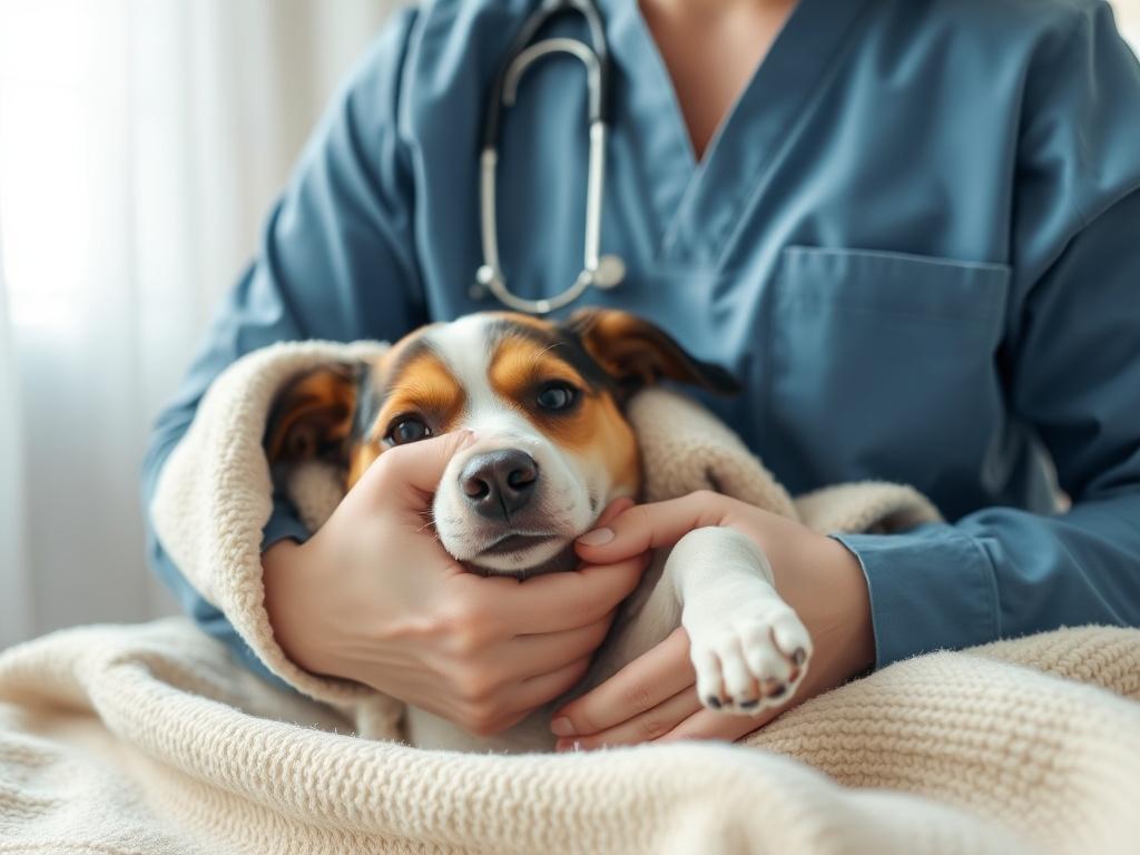 An empathetic scene depicting a caring team member gently wrapping