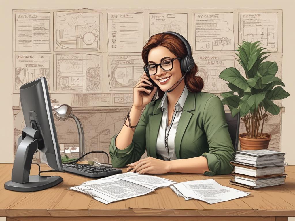 A high resolution of a friendly customer service representative on