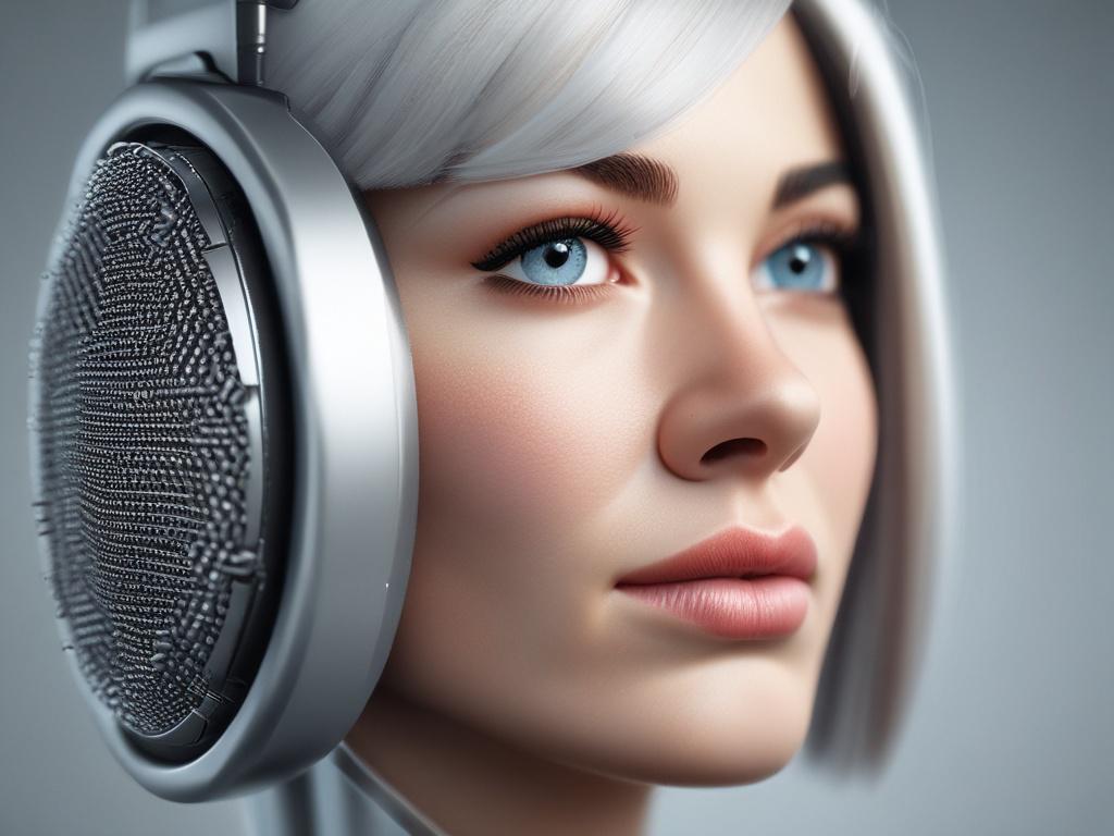 close up shot of an AI voice machine, hyper realistic,