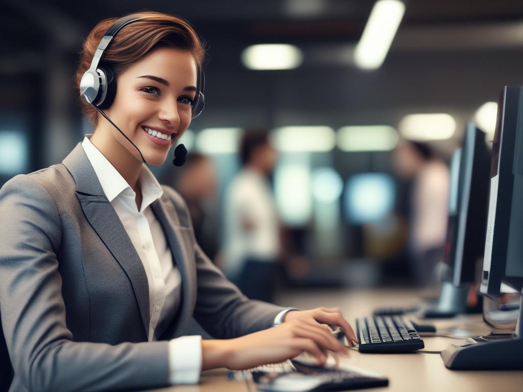 A close up shot of a customer service interaction on
