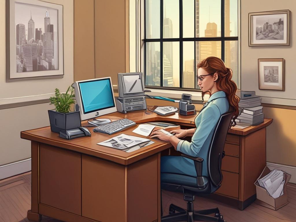 **AI Image Generation Prompt:**

Create a high-quality illustration that captures the essence of a missed business opportunity due to unanswered calls. The composition should be simple and clear, featuring a single image of an office phone, elegantly designed and placed prominently in the center of a softly blurred, peaceful office environment. The phone should be ringing with a visible call icon flashing, symbolizing an incoming call that goes unanswered.

In the background, include subtle hints of an even