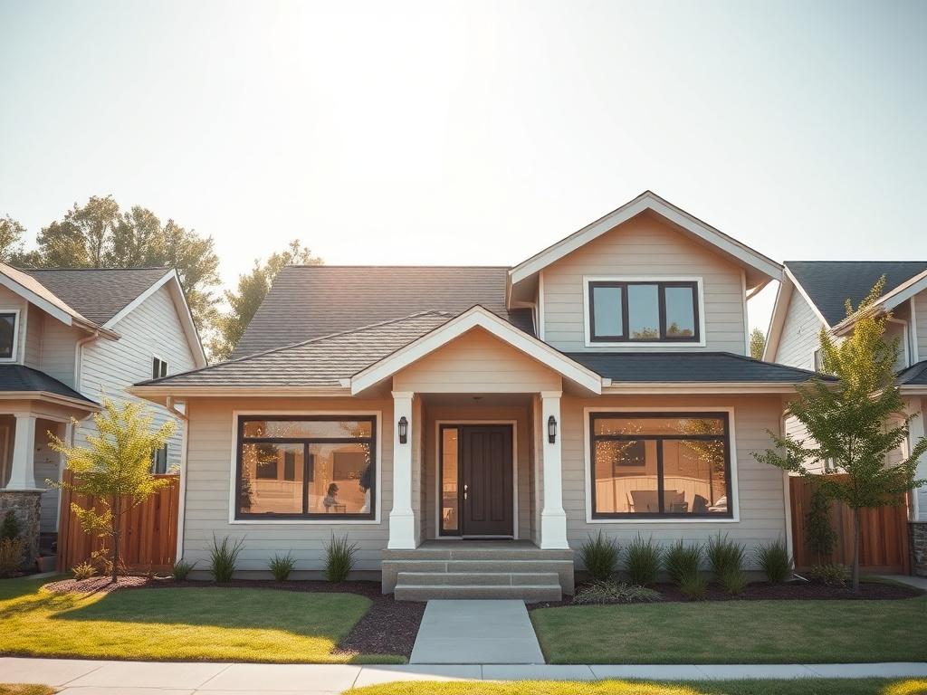 **AI Image Generation Prompt:**

Create a high-resolution, realistic image that encapsulates the essence of real estate investing through the lens of "Functional Forced Appreciation." The focal subject should be a modern, inviting single-family home that demonstrates thoughtful renovations reflecting functional upgrades. Showcase a legal suite easily identifiable, perhaps with a separate entrance from the main house, emphasizing its utility and income potential. The exterior should exhibit clean lines, upda