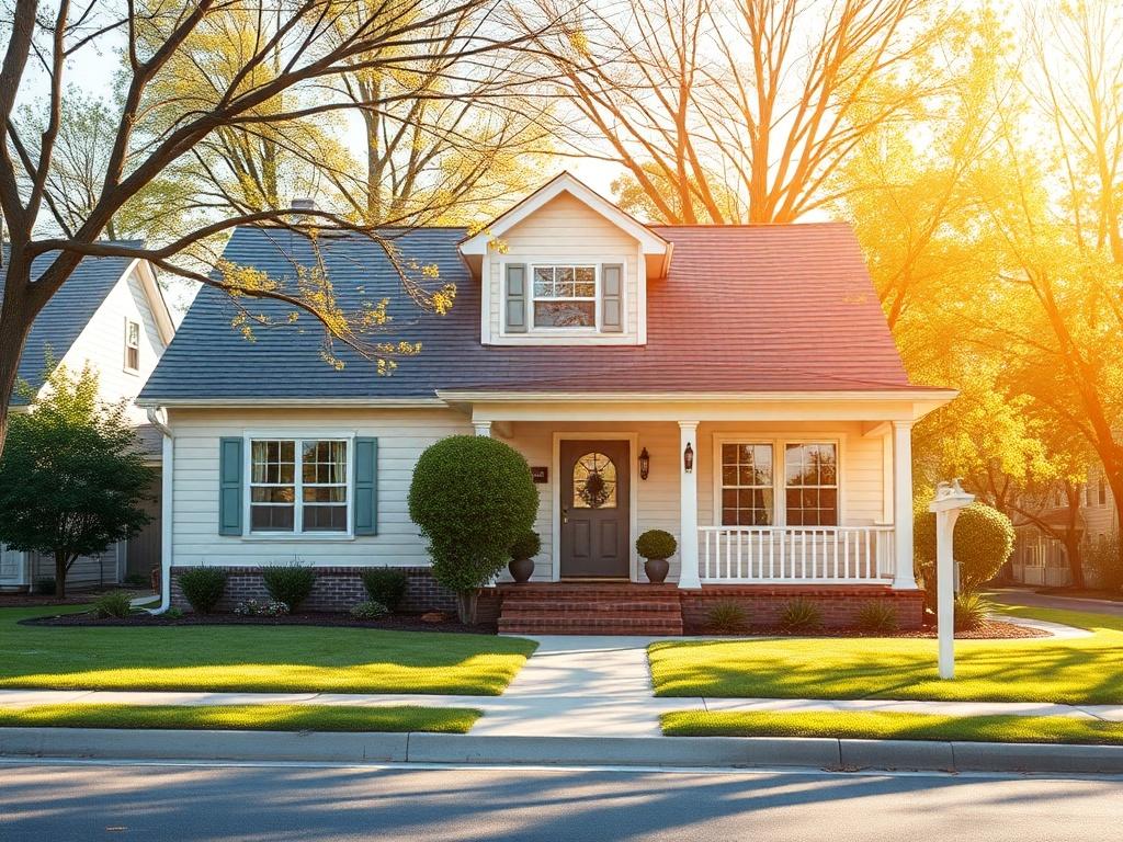 **Prompt for AI Image Generation:**

Create a realistic high-resolution photo featuring a single-family home that embodies the themes of supply, demand, and timing in the real estate market. The composition should be simple and clear, focusing solely on the house itself. The image should present a charming, well-maintained home with a welcoming facade, set against a serene suburban backdrop that suggests a thriving neighborhood—perhaps with trees lining the street or well-kept lawns showcasing community pri