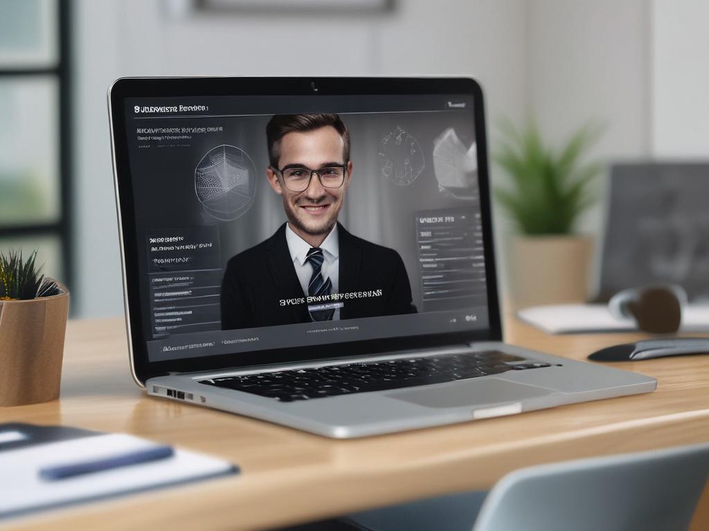 A close up shot of a person attending an online
