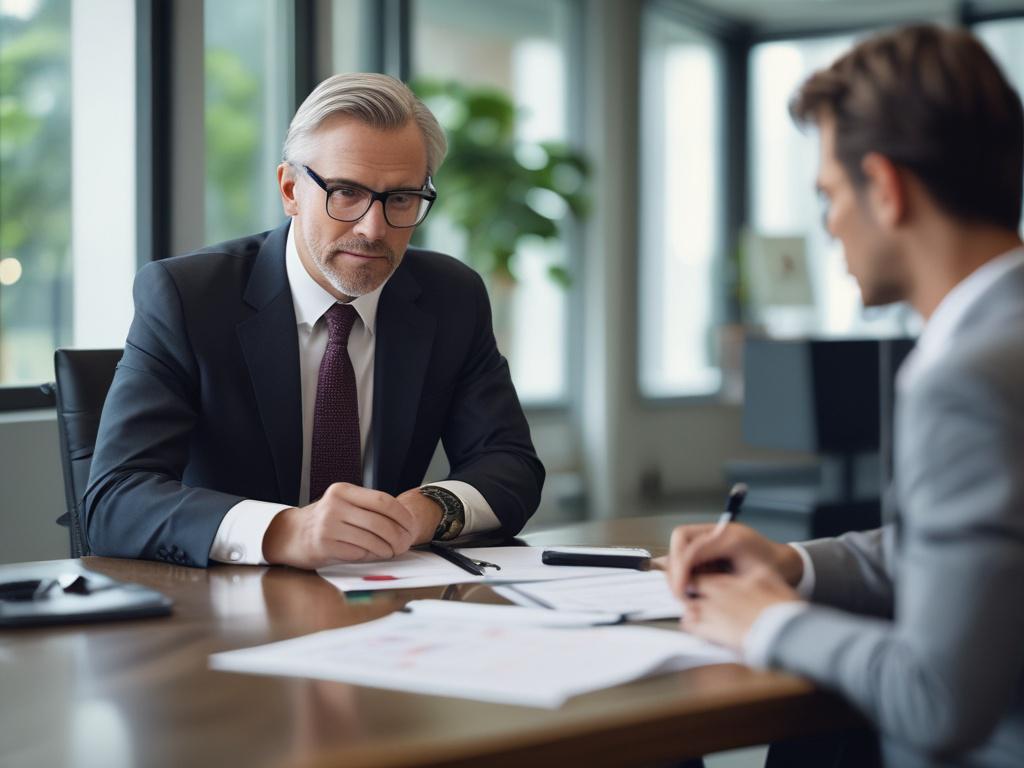 A close up shot of a financial advisor discussing investment