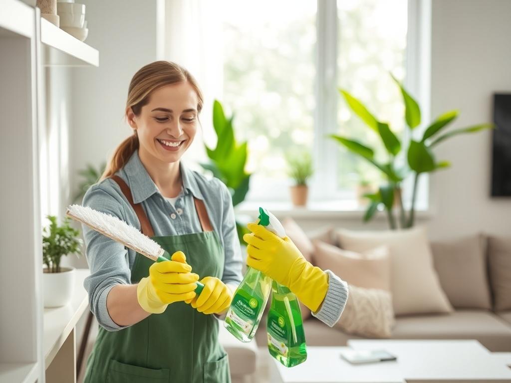 A realistic high resolution of a professional cleaner in action,