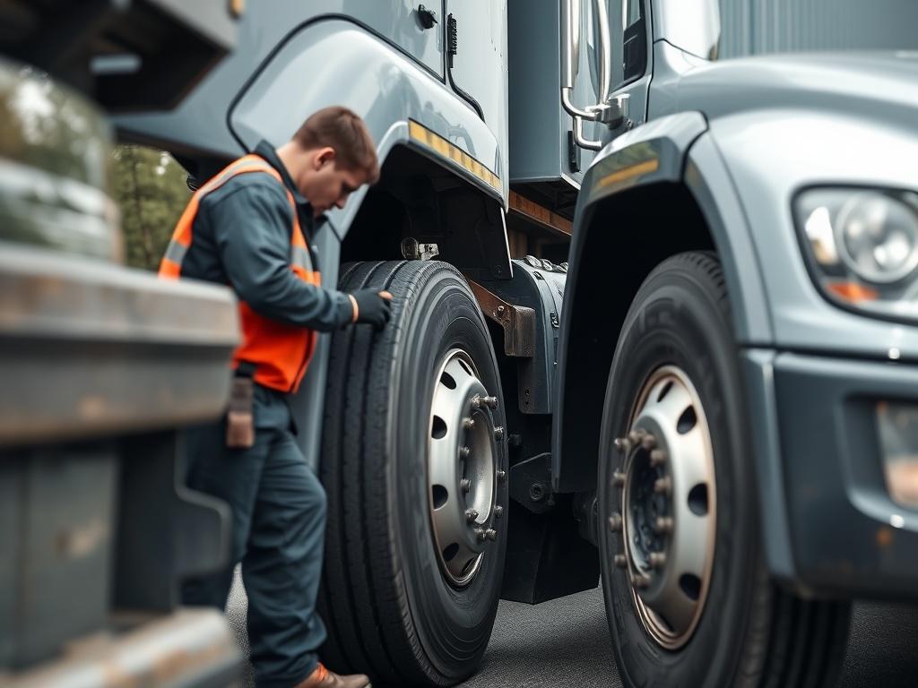 A realistic close up shot of a roadside assistance technician