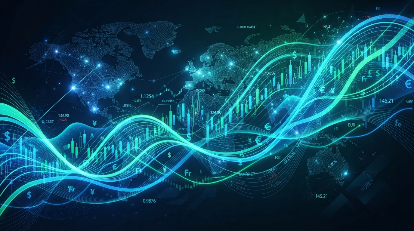 Currency exchange and trading illustration