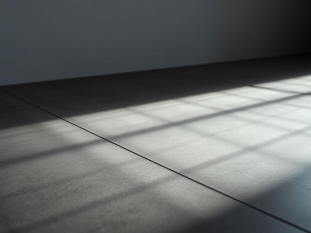 A close-up view of a grinded concrete floor, showcasing the smooth, polished surface with a slight sheen. The floor should have a modern, industrial look with subtle reflections of light, emphasizing the texture and finish. The background should be minimalistic, with soft shadows to highlight the edges of the concrete. The color palette should harmonize with the primary color rgb(193, 153, 87), enhancing the overall aesthetic.